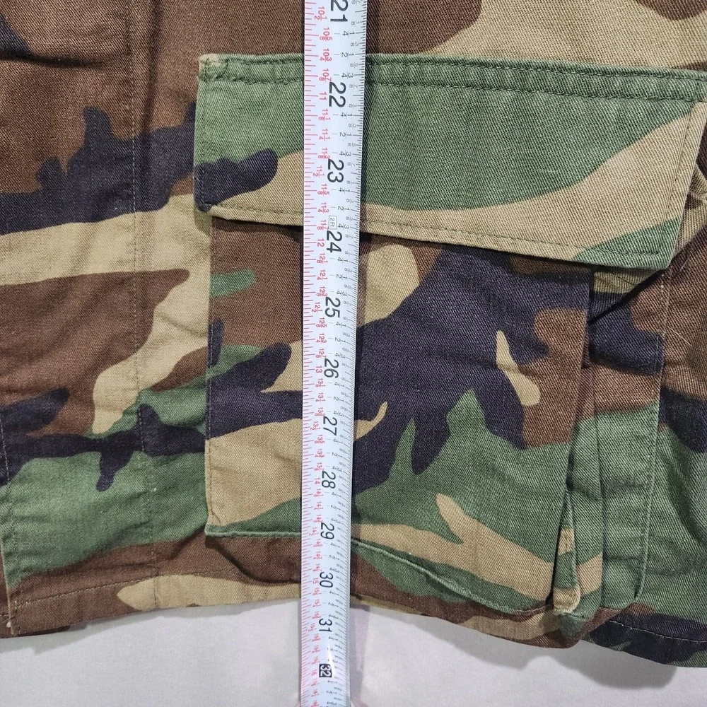 Vintage 90s Military Woodland Camo Combat Coat Medium Long BDU US Army M81 Ruger